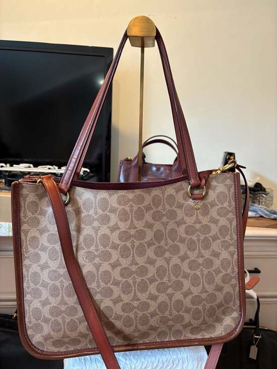 Coach Handbags - Coach Tyler Carryall In Signature Canvas Brown Crossbody Tote Bag